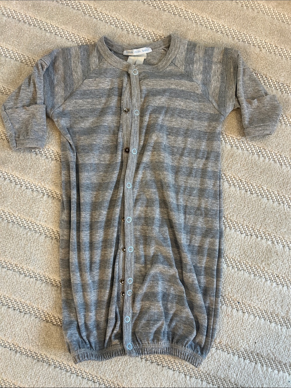 Gray Striped Kids Pajama Convertible Sleep Gown -Little Mish Baby